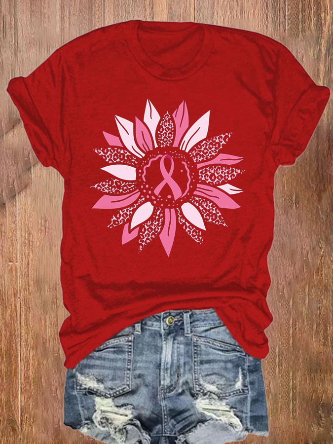 Women's Breast Cancer Awareness Crewneck T-Shirt