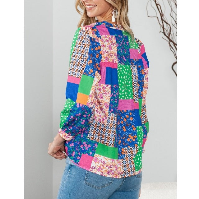 Floral Buttoned Puff Sleeve Shirt