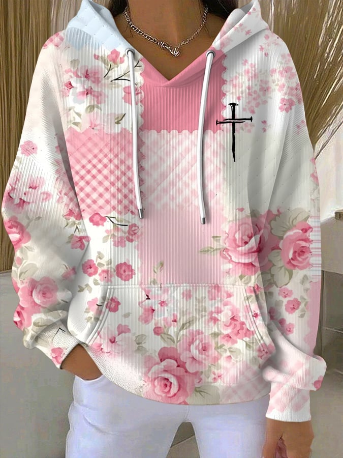 Women's Faith Cross Print Hoodie