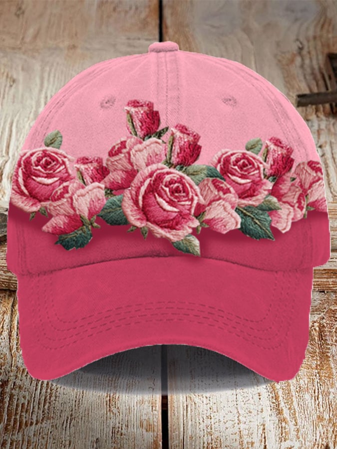 Breast Cancer Awareness Pink Roses Art Unisex-Hat