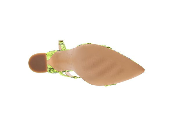 Snake Tart Spool Heel Open Toe Heels