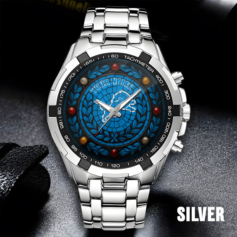 NFL Men Luxury Hand Watch All Colors Custom Any Name Gift For Fans