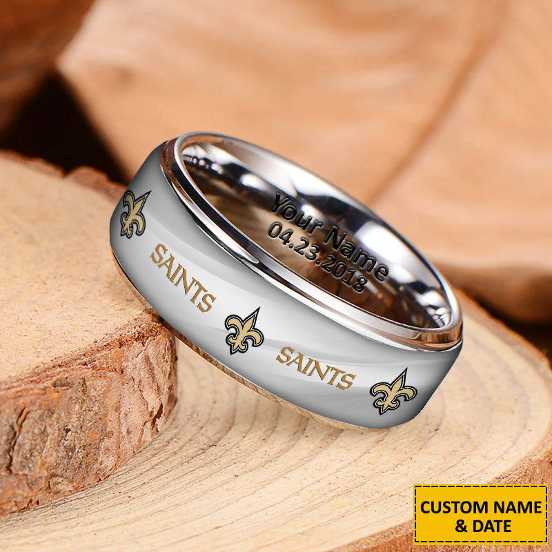 NFL New Style Ring All Team Personalized Name And Date Gift For Fans