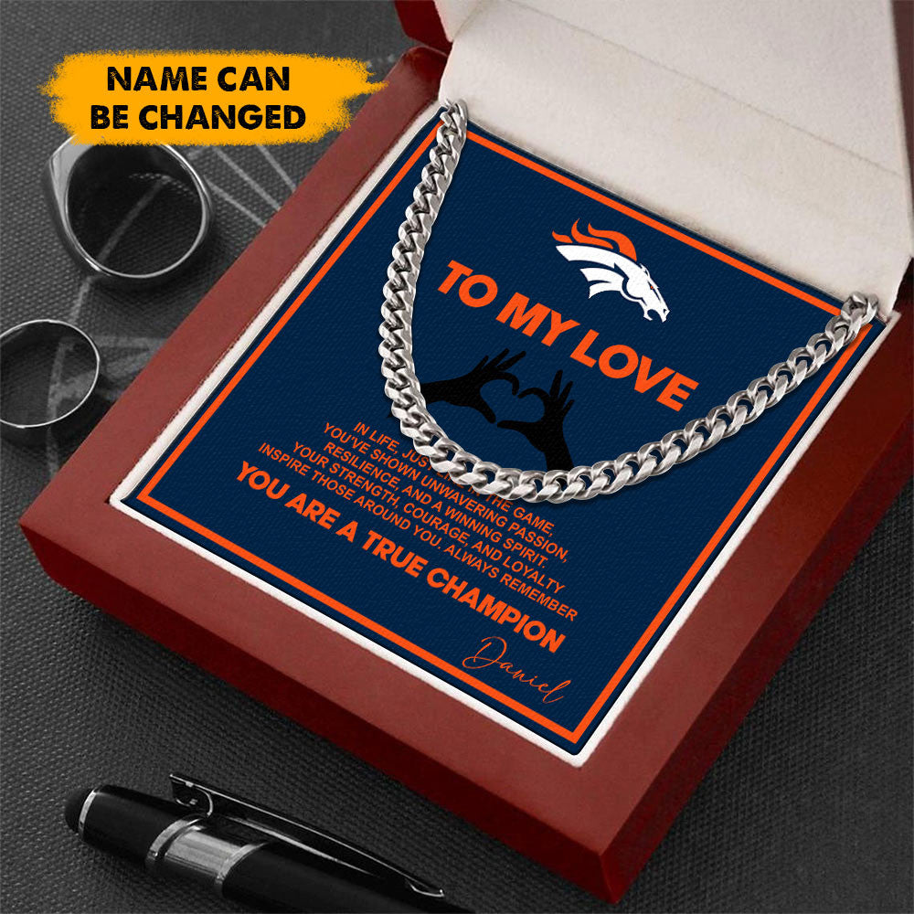 NFL Men Necklace Full Luxury Box Gifts Custom Any Name Gift For Fans