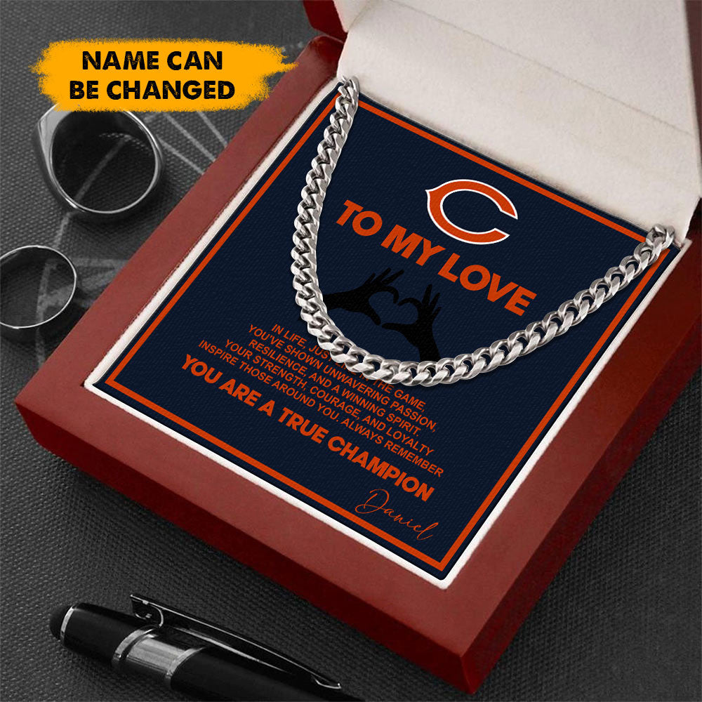NFL Men Necklace Full Luxury Box Gifts Custom Any Name Gift For Fans