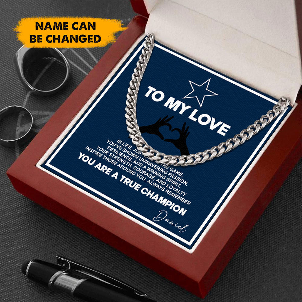 NFL Men Necklace Full Luxury Box Gifts Custom Any Name Gift For Fans