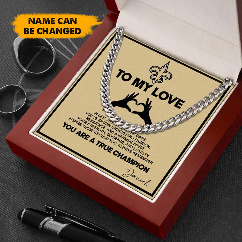 NFL Men Necklace Full Luxury Box Gifts Custom Any Name Gift For Fans