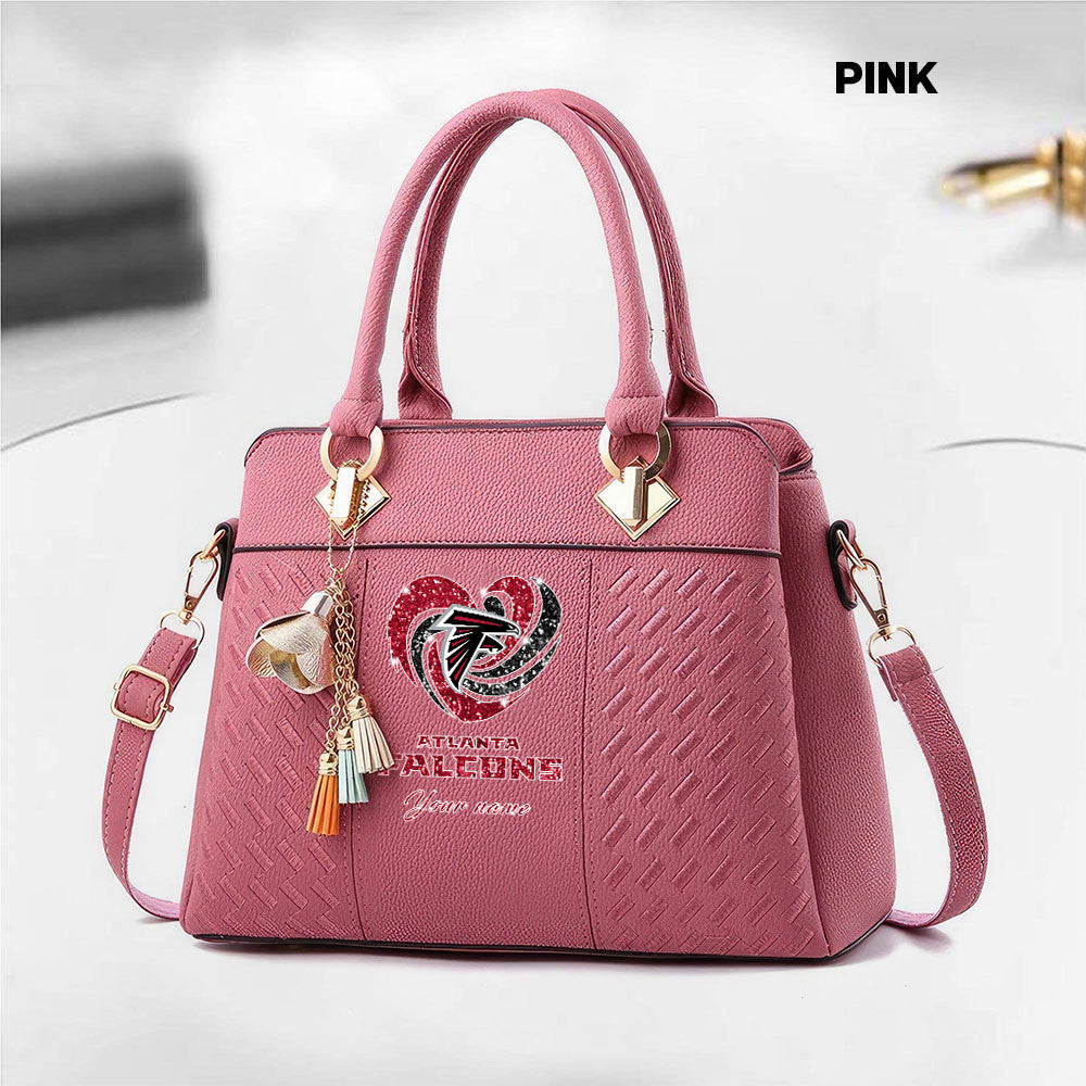 NFL New Heart Deluxe Handbag All Teams Custom Any Name Gift For Fans