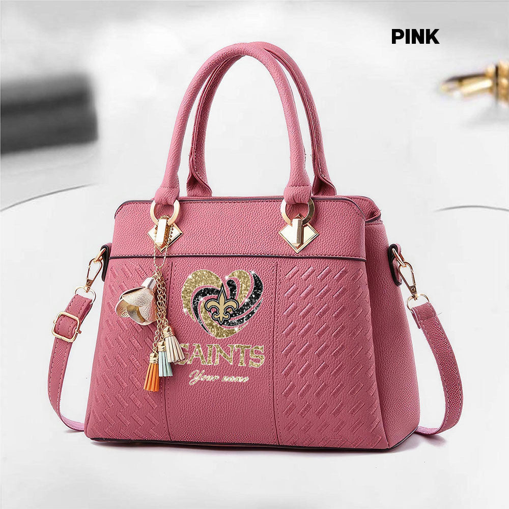 NFL New Heart Deluxe Handbag All Teams Custom Any Name Gift For Fans