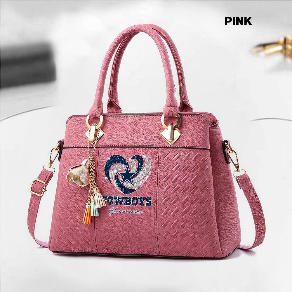 NFL New Heart Deluxe Handbag All Teams Custom Any Name Gift For Fans
