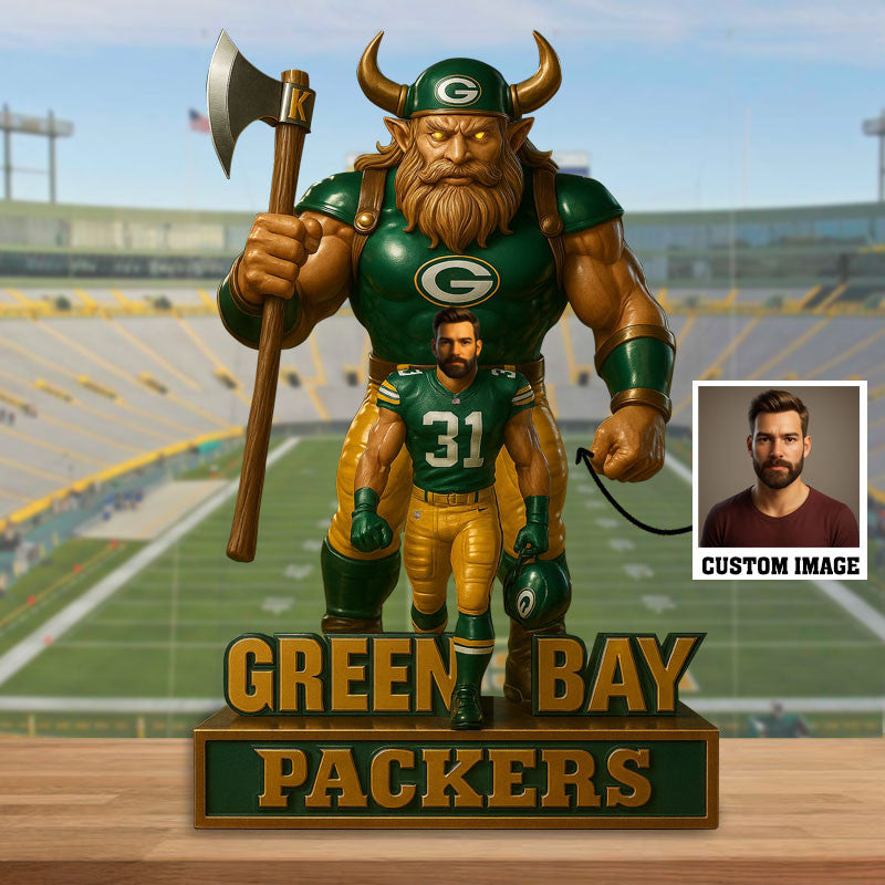 Green Bay Packers Acylic Block Plaque Upload Any Photo And Custom Number Gift For Fans