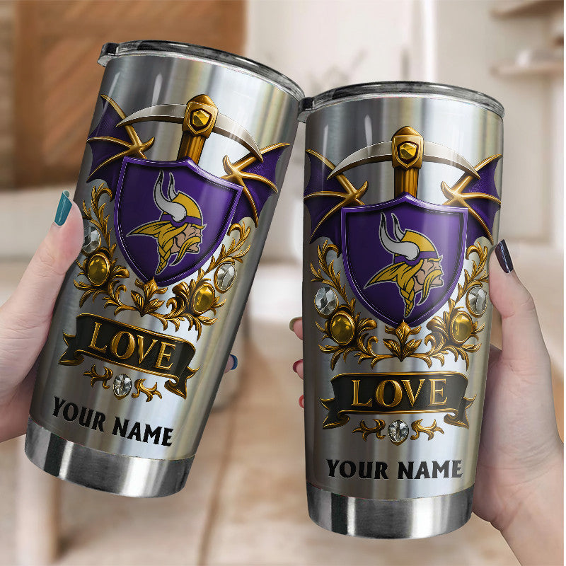 NFL Stainless Steel Tumbler New Style Personalized Any Name Special Gift For Fans