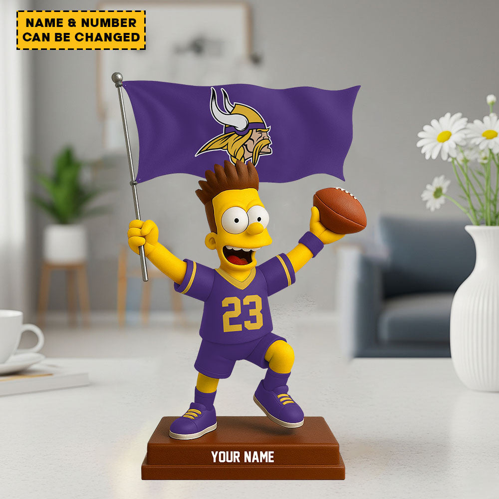 NFL And Simp Cartoon Character Acrylic Block Plaque For Home Custom Any Name 24