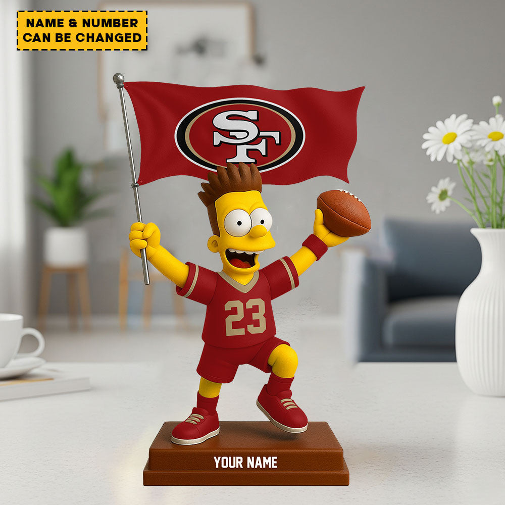 NFL And Simp Cartoon Character Acrylic Block Plaque For Home Custom Any Name 01
