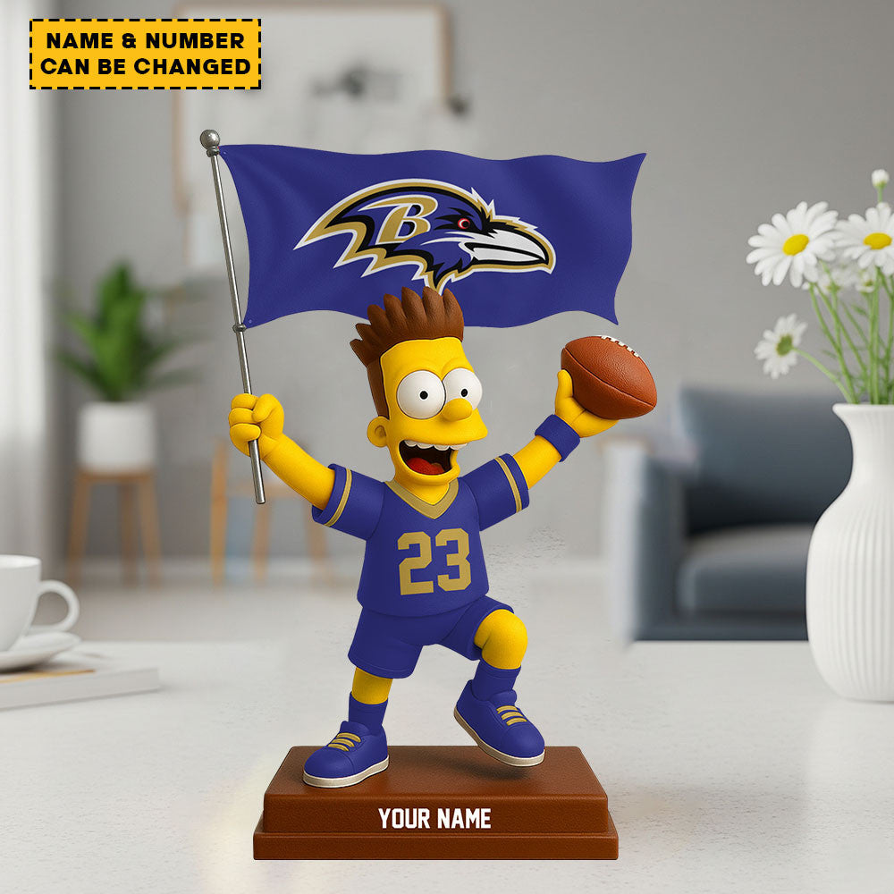 NFL And Simp Cartoon Character Acrylic Block Plaque For Home Custom Any Name 19