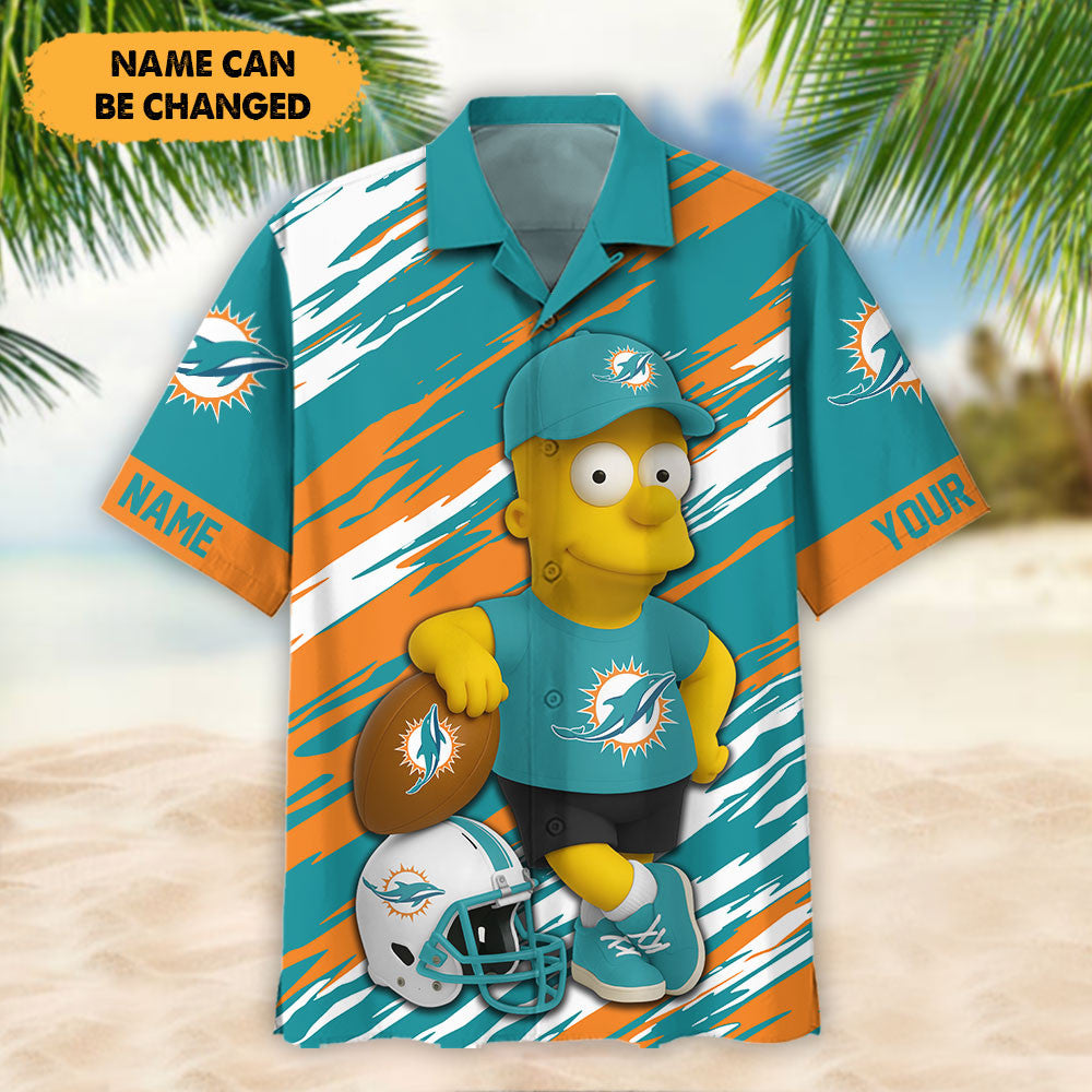 NFL And Cartoon Character Simps Hawaiian Shirt Custom Name Best Gift For Fan 10