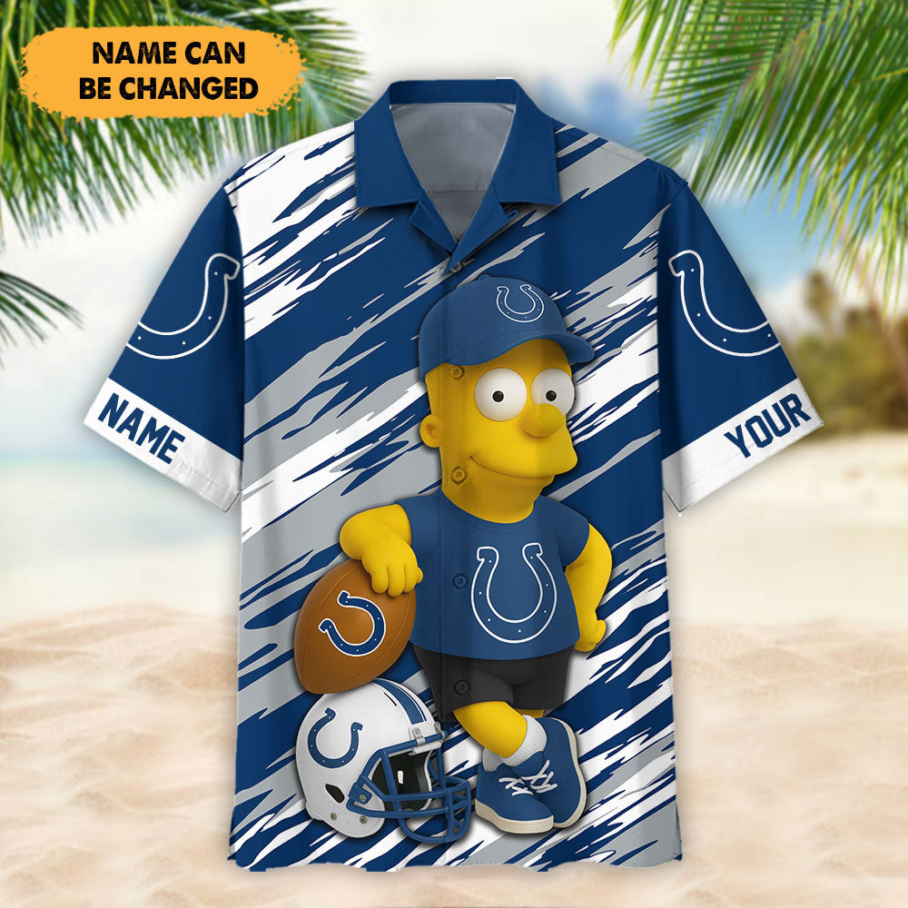 NFL And Cartoon Character Simps Hawaiian Shirt Custom Name Best Gift For Fan 08