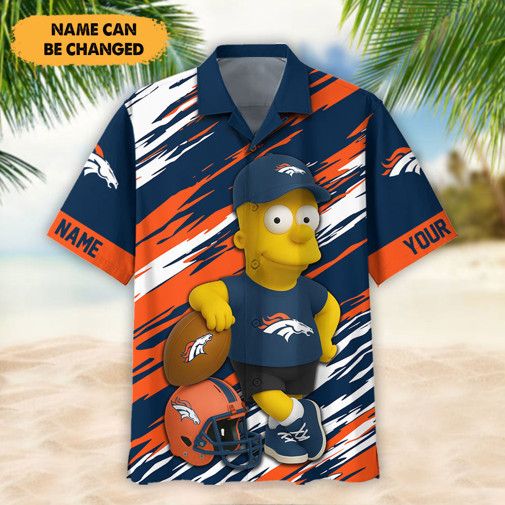 NFL And Cartoon Character Simps Hawaiian Shirt Custom Name Best Gift For Fan 05