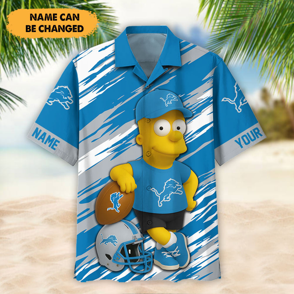 NFL And Cartoon Character Simps Hawaiian Shirt Custom Name Best Gift For Fan 15