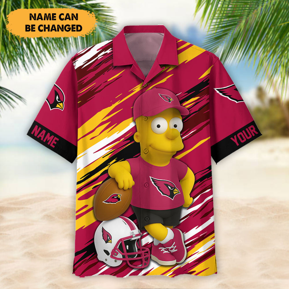 NFL And Cartoon Character Simps Hawaiian Shirt Custom Name Best Gift For Fan 06