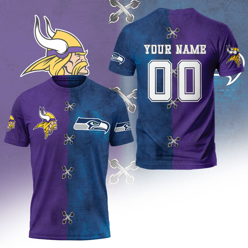 American Football US Team Tshirt Choose Any Team You Love And Custom Name Gift For Fans