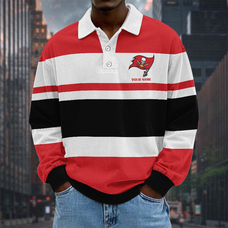 NFL Special Style Men Long Sleeves Polo Shirt Custom Name Gift For Fan 30