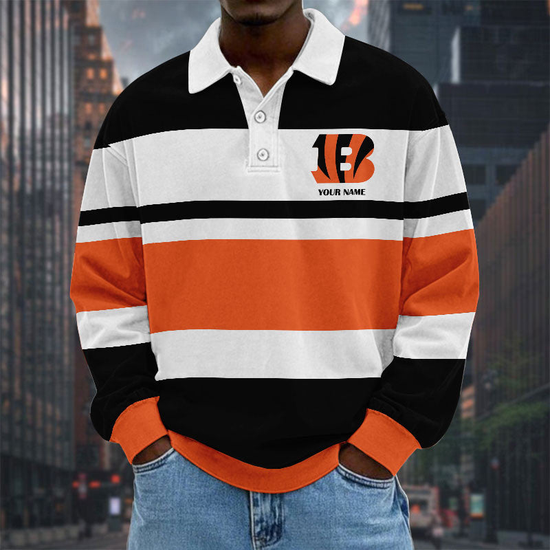 NFL Special Style Men Long Sleeves Polo Shirt Custom Name Gift For Fan 08