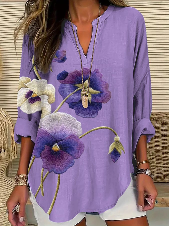 Women's Purple Flower Alzheimer's Awareness Support Shirt