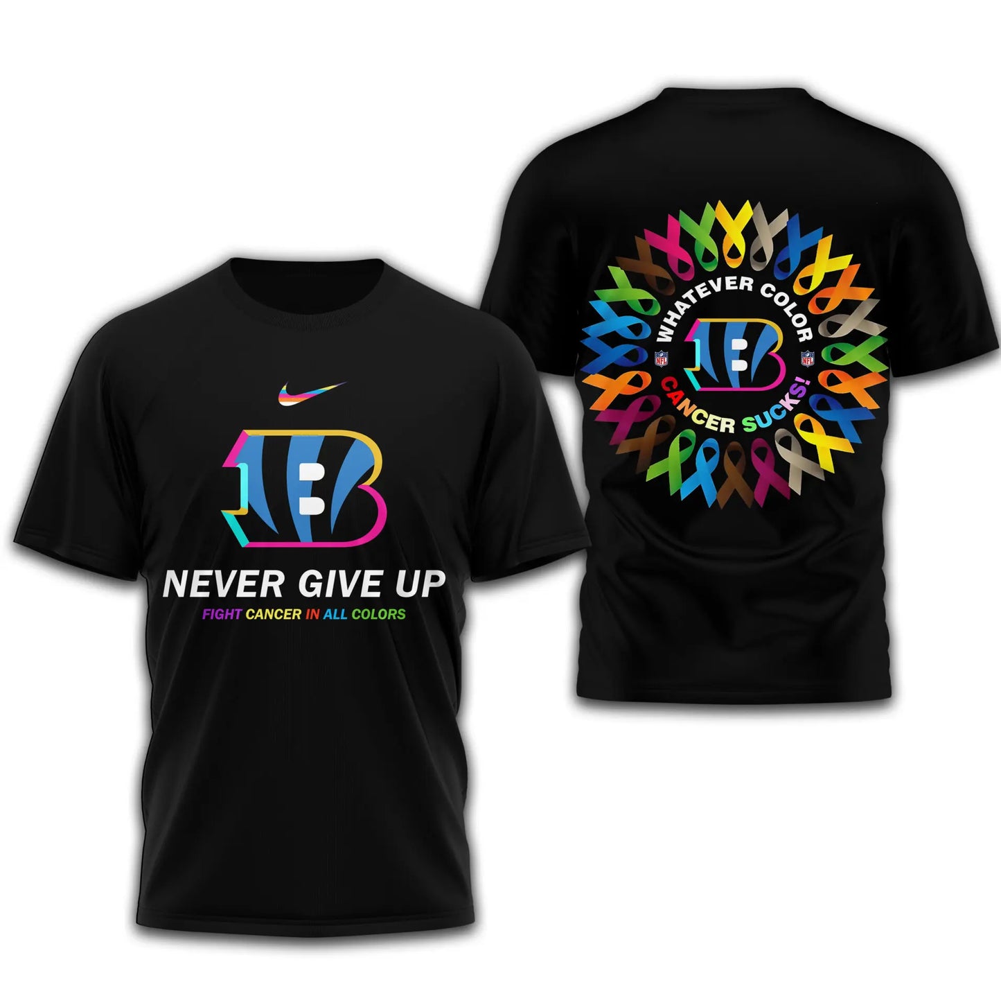 Cincinnati Bengals | Premium Fight Cancer In All Colors 3D Shirt TD