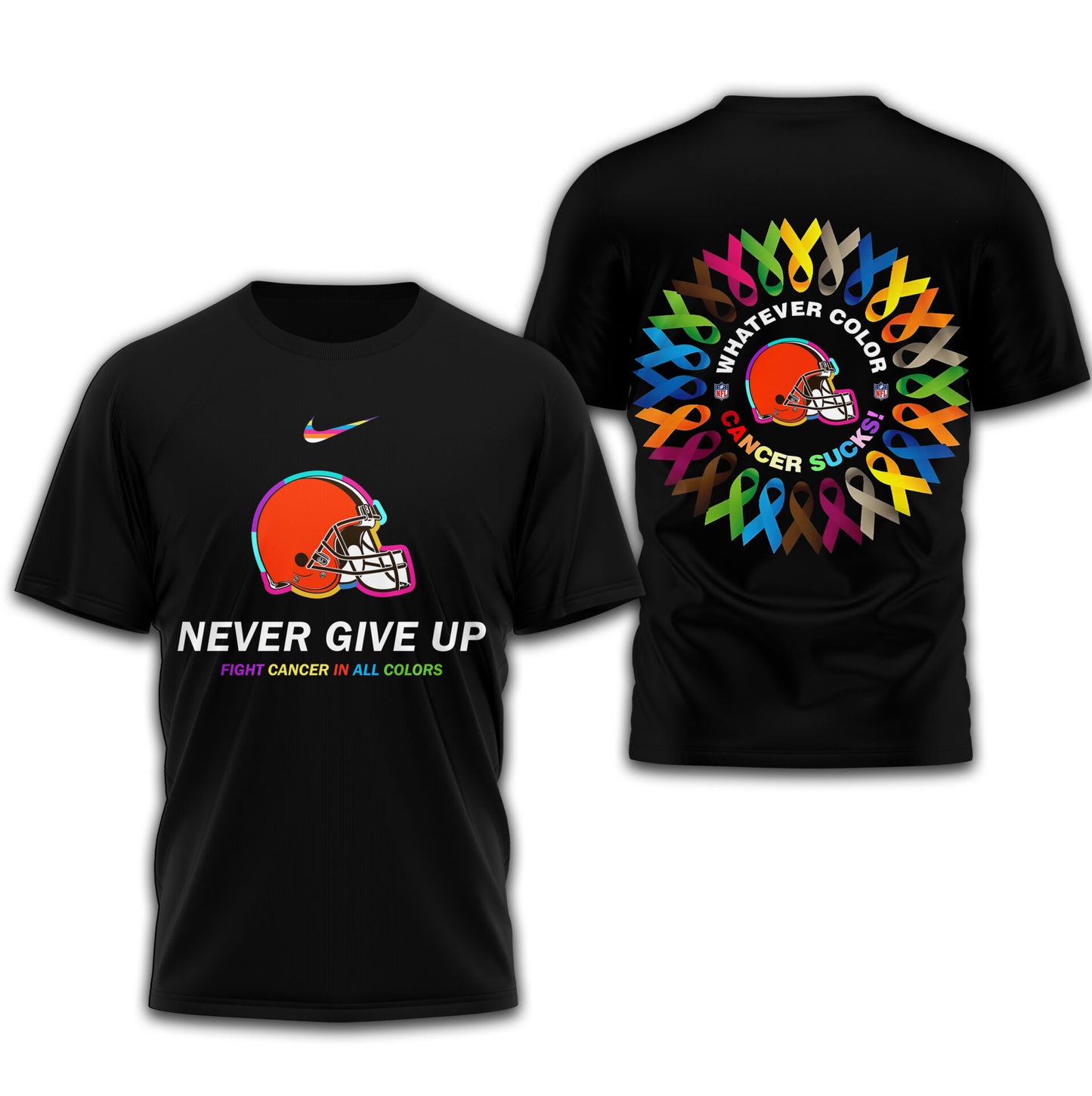 Cleveland Browns | Premium Fight Cancer In All Colors 3D Shirt TD
