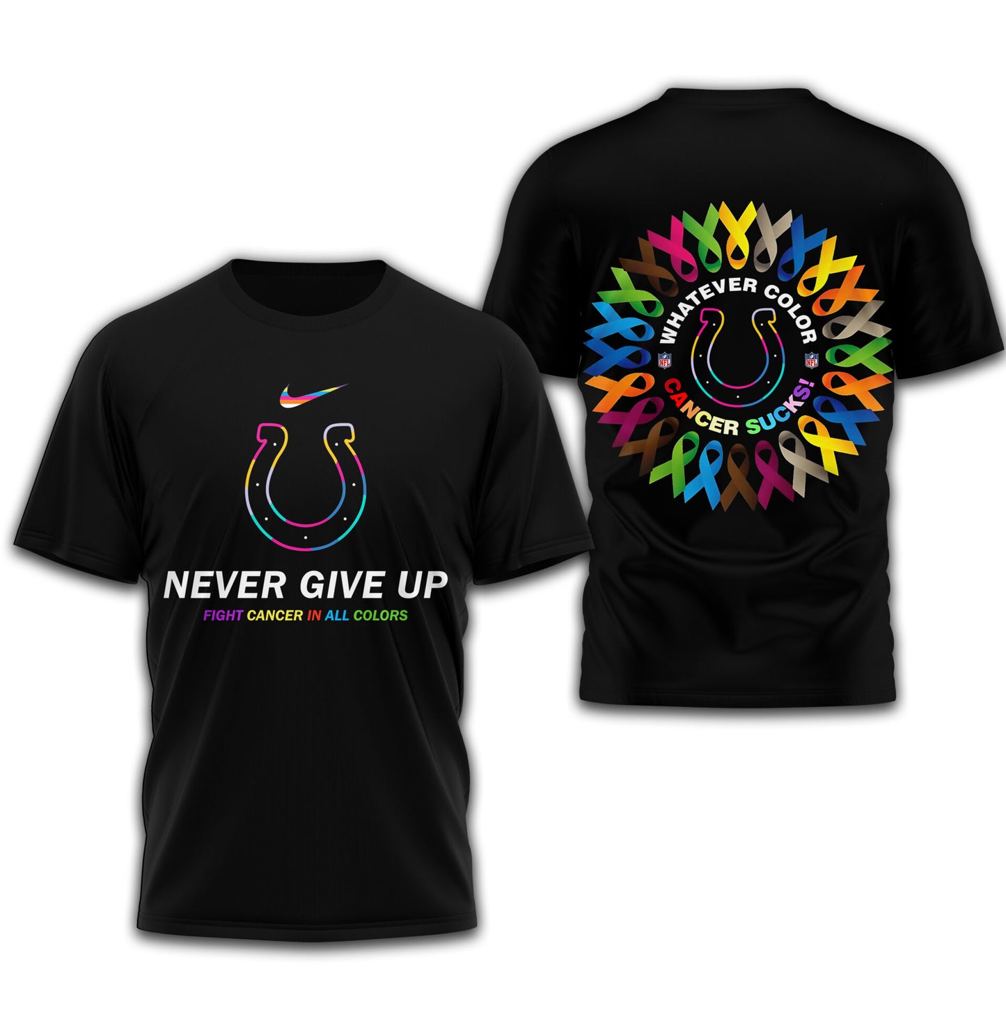 Indianapolis Colts | Premium Fight Cancer In All Colors 3D Shirt TD