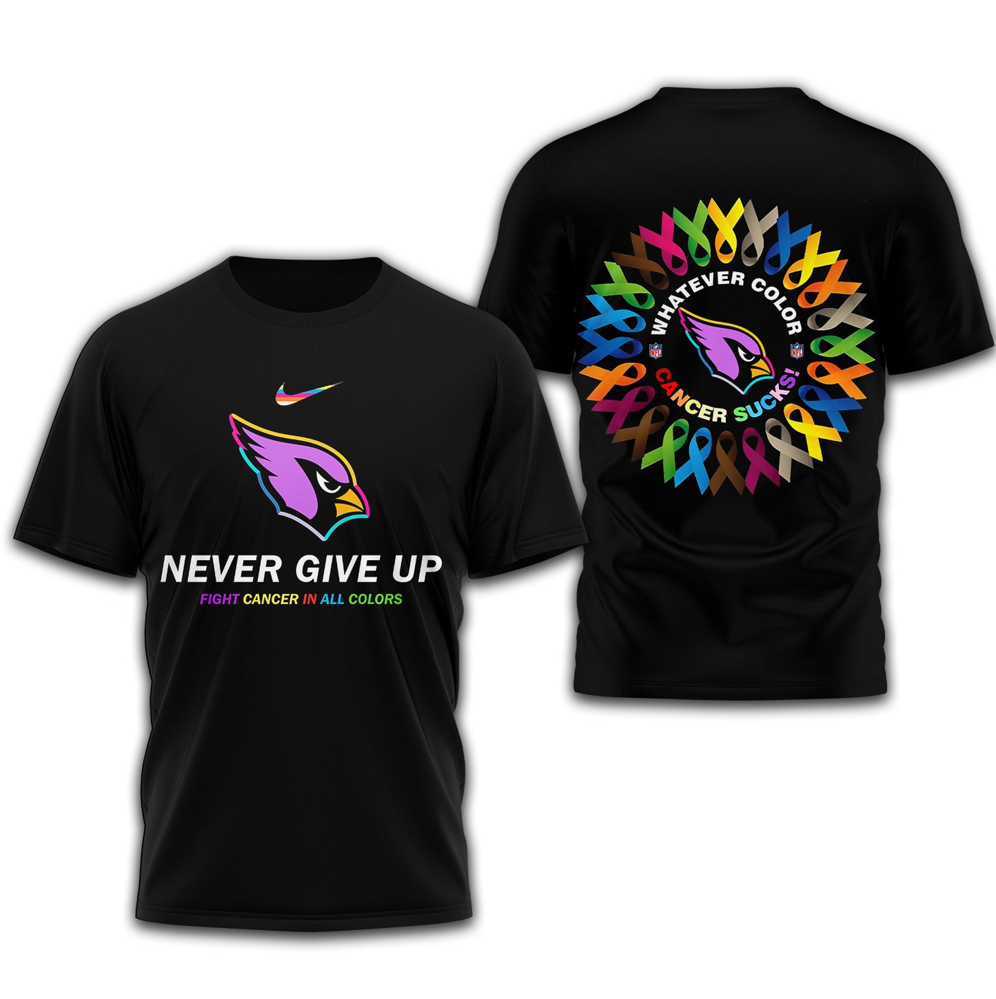 Arizona Cardinals | Premium Fight Cancer In All Colors 3D Shirt TD