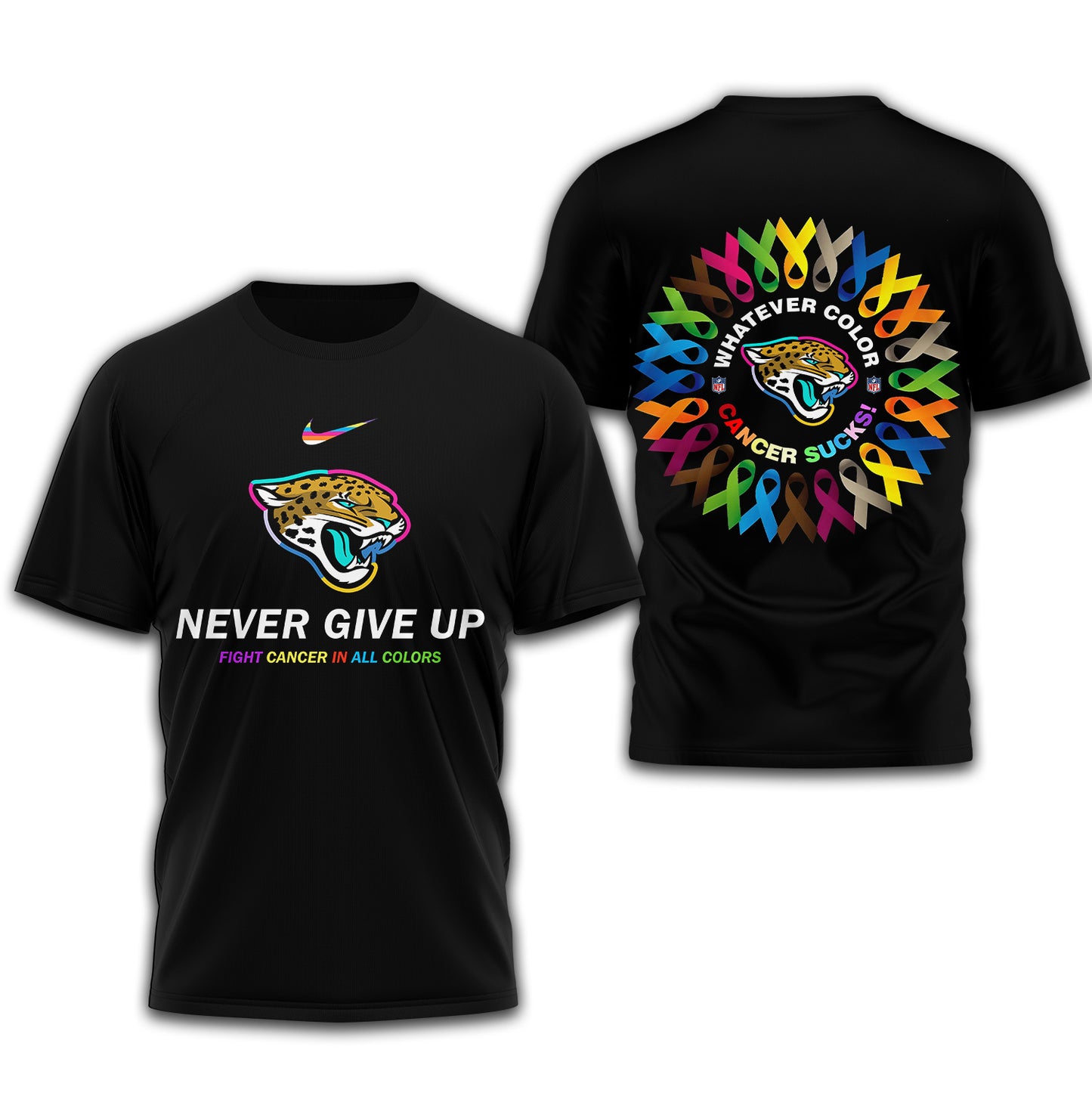 Jacksonville Jaguars | Premium Fight Cancer In All Colors 3D Shirt TD