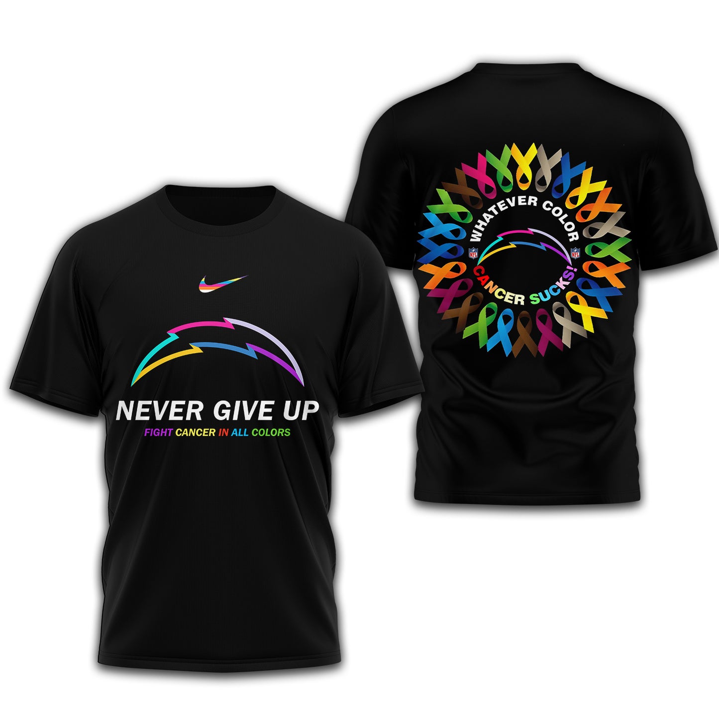 Los Angeles Chargers | Premium Fight Cancer In All Colors 3D Shirt TD
