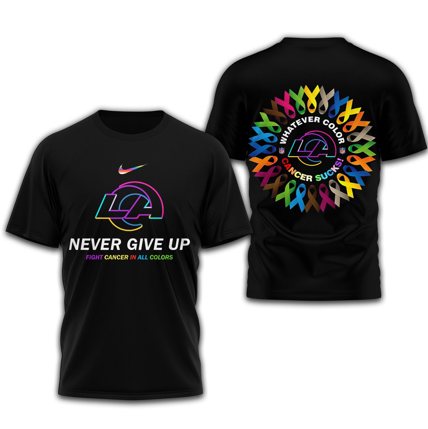 Los Angeles Rams | Premium Fight Cancer In All Colors 3D Shirt TD