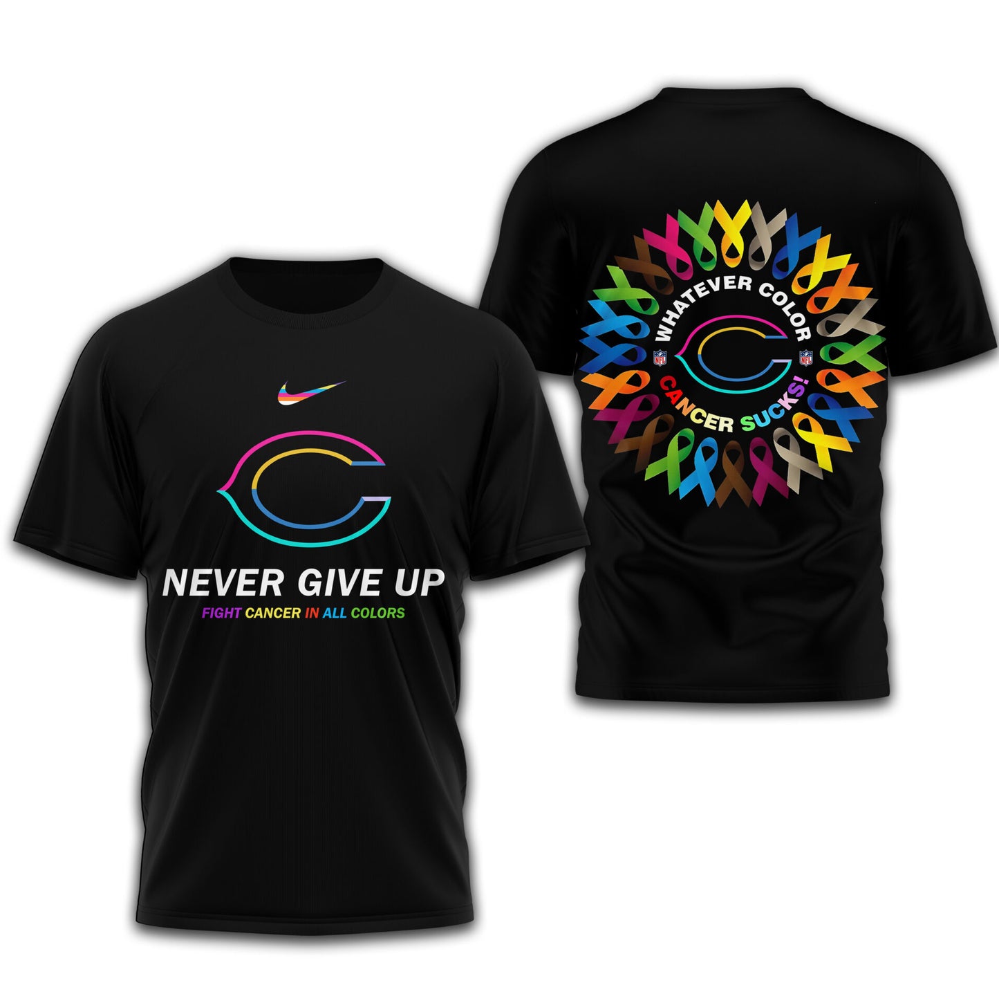 Chicago Bears | Premium Fight Cancer In All Colors 3D Shirt TD