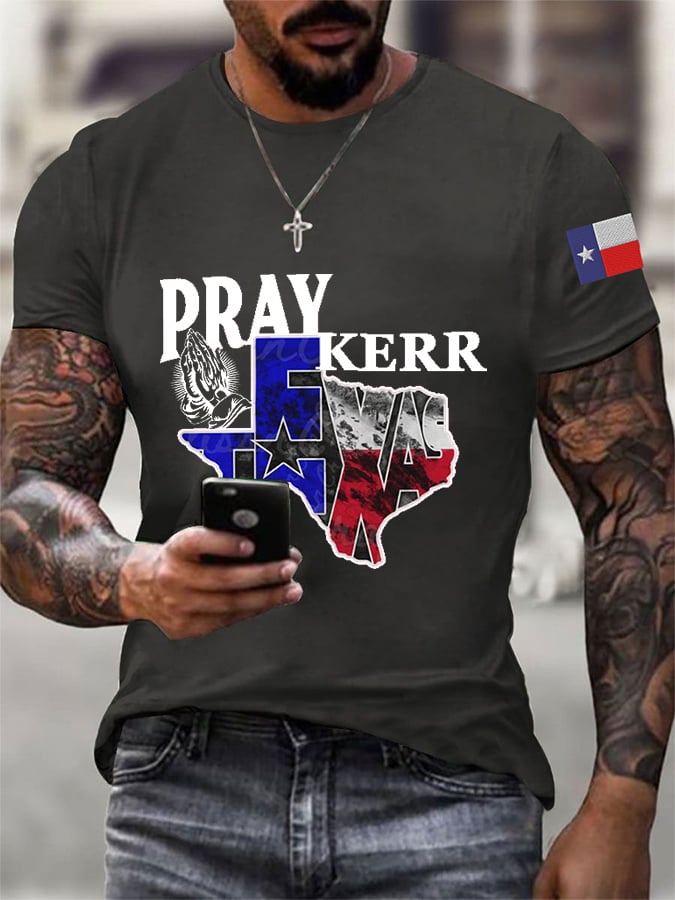 ๐๐Join us in praying for Texas.๐Men's Texas Strong Print T-Shirt