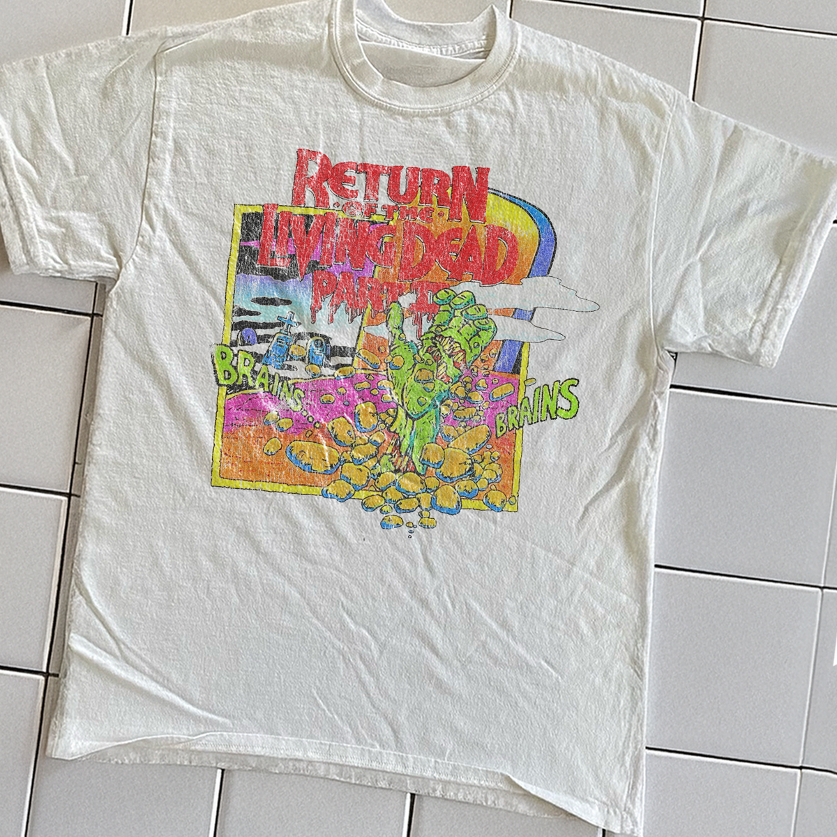 1988 Return Of The Living Dead Pt 2 Promo Rare Washed White T-Shirt