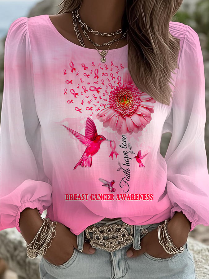 Women's Breast Cancer Pink Faith Hope Love Shirt