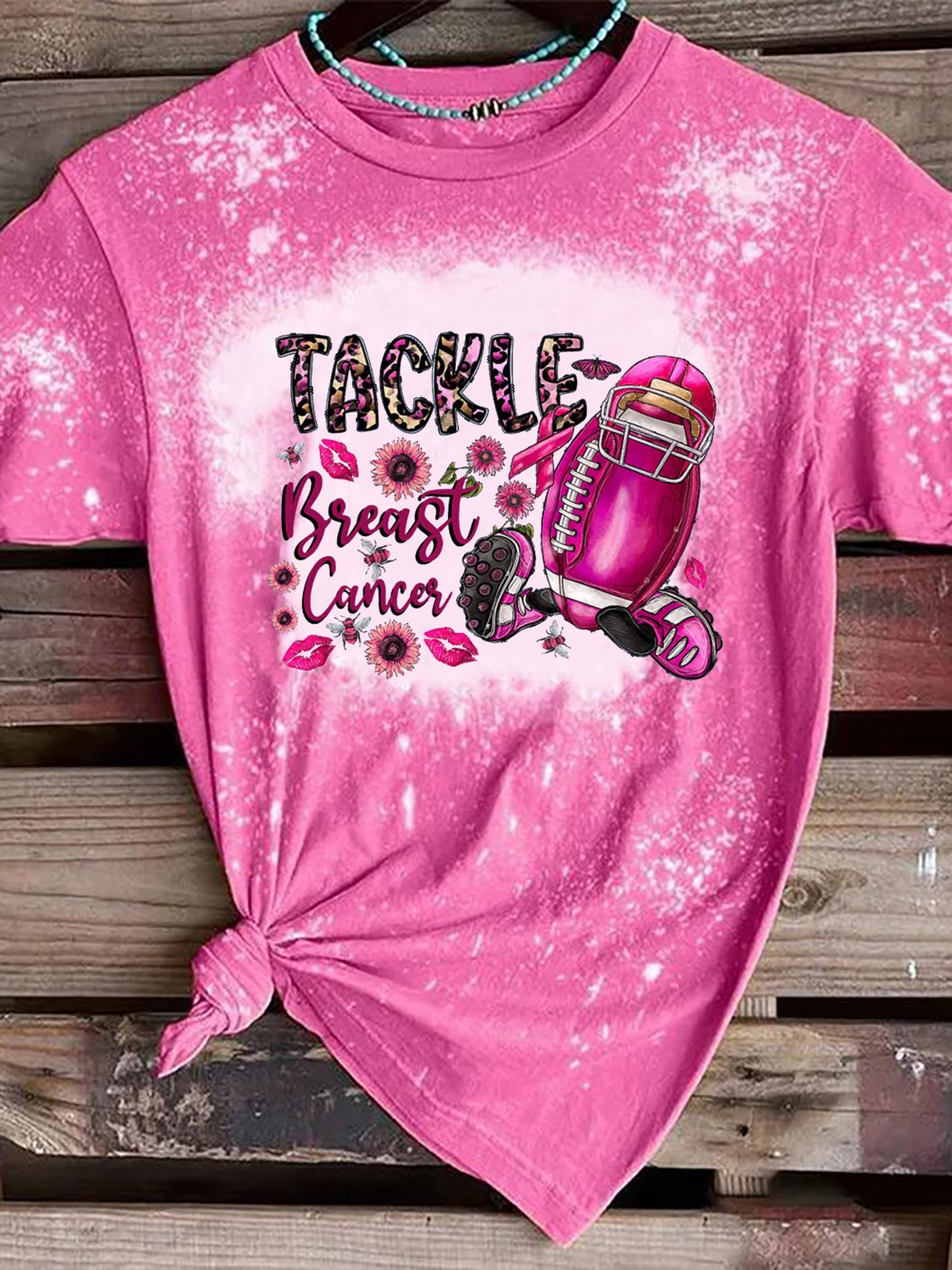 Women's Tackle Breast Cancer Casual T-Shirt