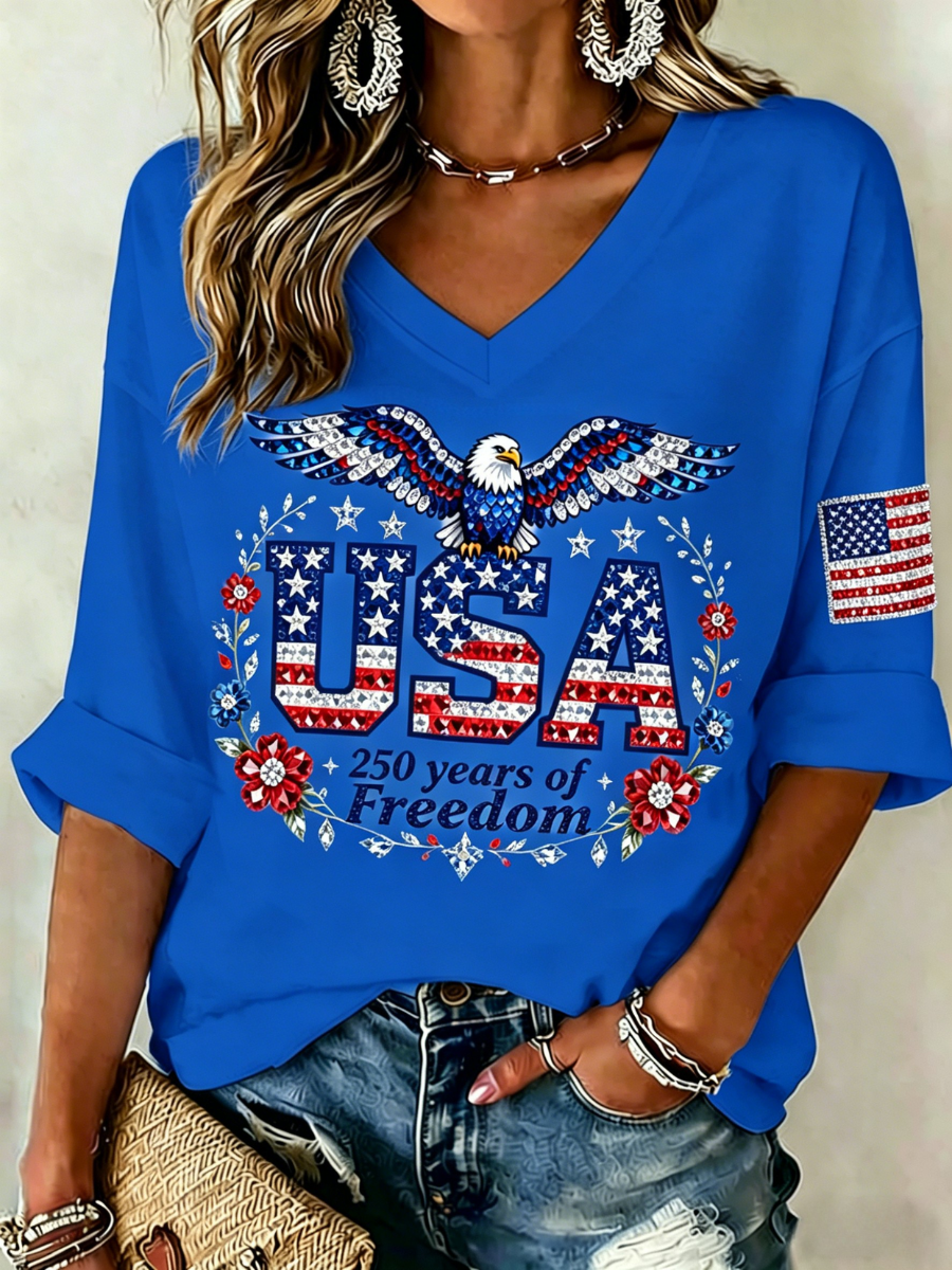 Women's 250th Anniversary Hot Diamond Printed Top
