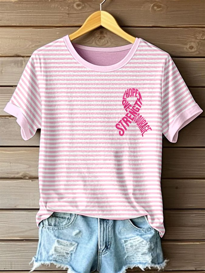 Women's Breast Cancer Print T-shirt