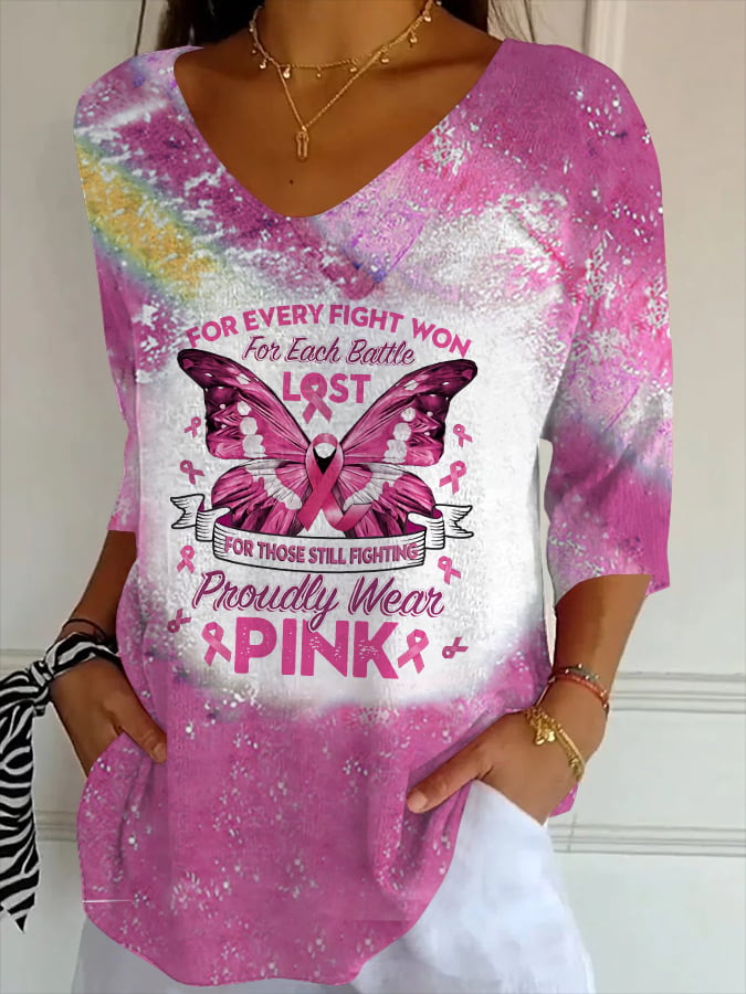 Women'S For Every Fight Won For Each Battle Lost For Those Still Fighting I Proudly Wear Pink T-Shirt