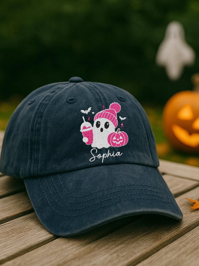 Women's casual pink ghost hat