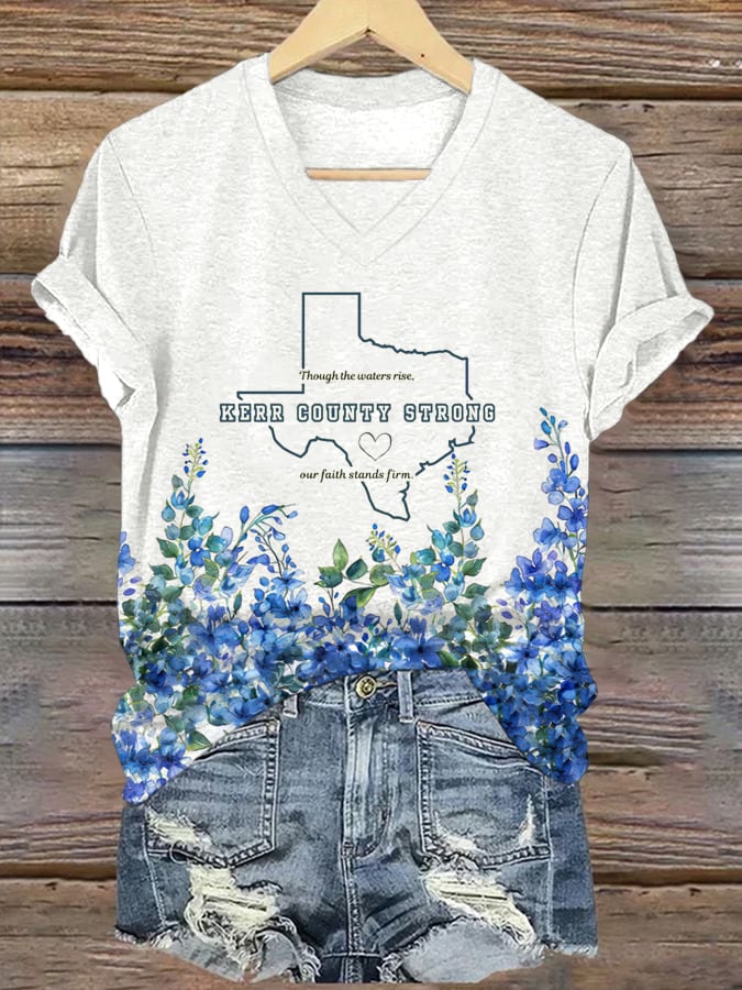 Women's Kerr County Print V-Neck T-Shirt