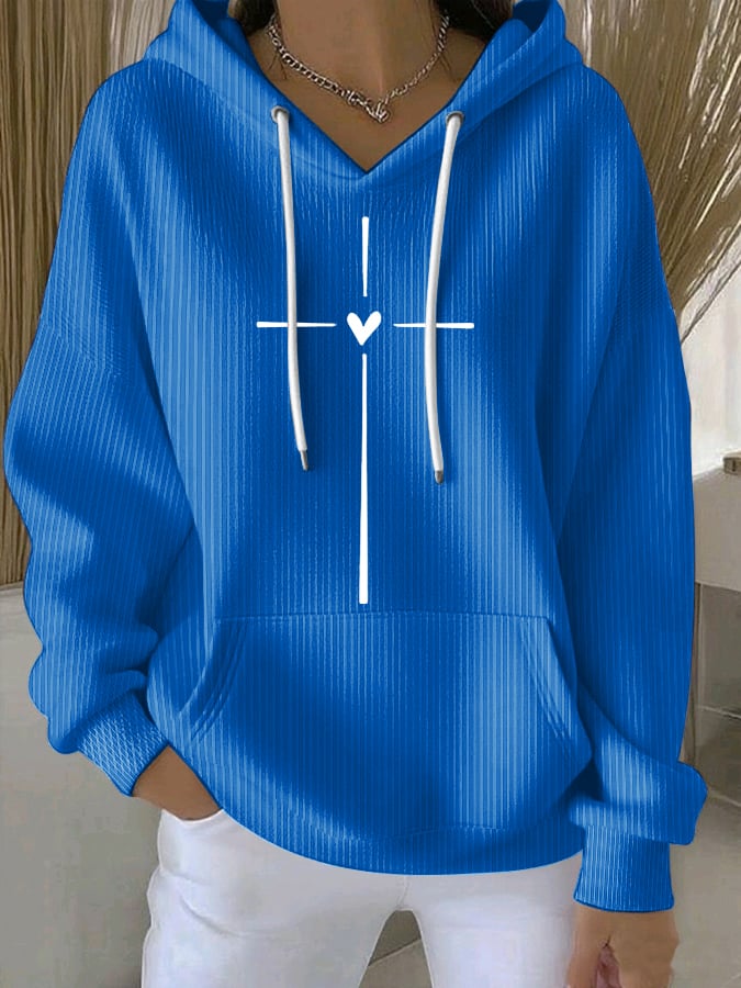 Women's Faith Cross Print Sweatshirt