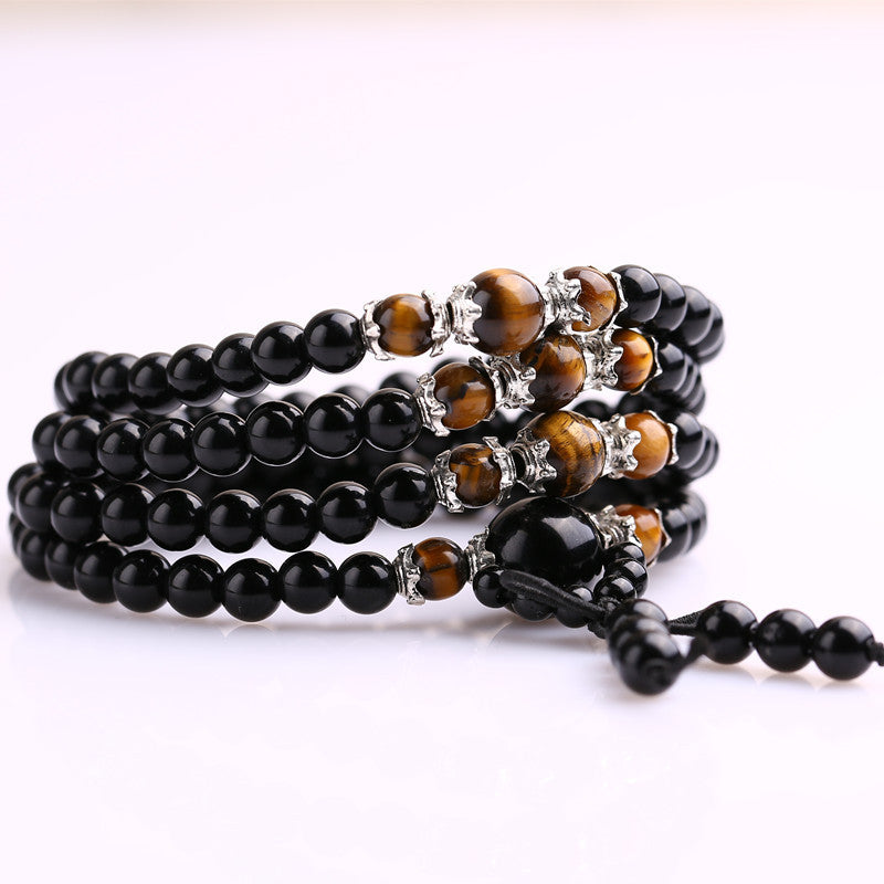 Women's Bracelet Mala beads obsidian prayer 108 for healing meditation