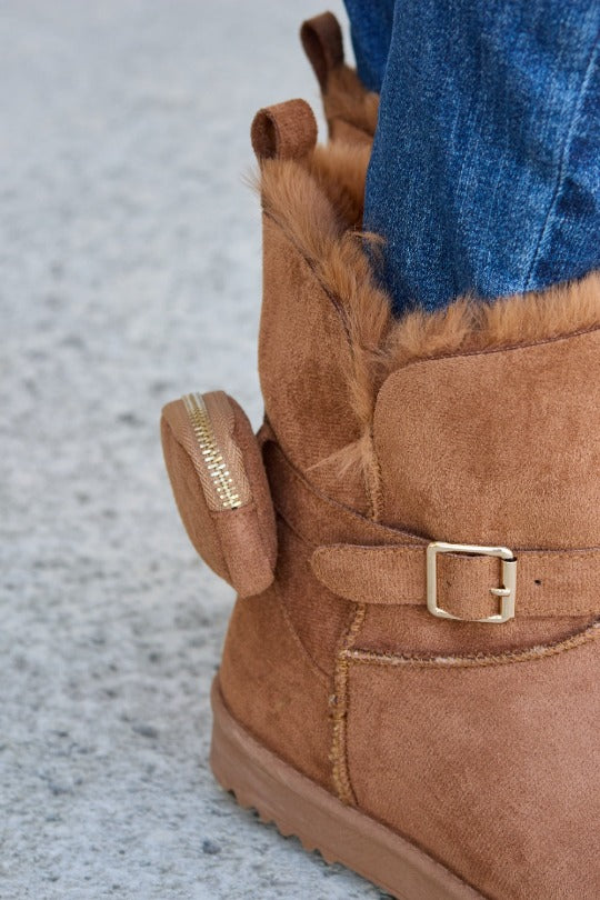 Camel Thermal Mid Calf Flat Boots