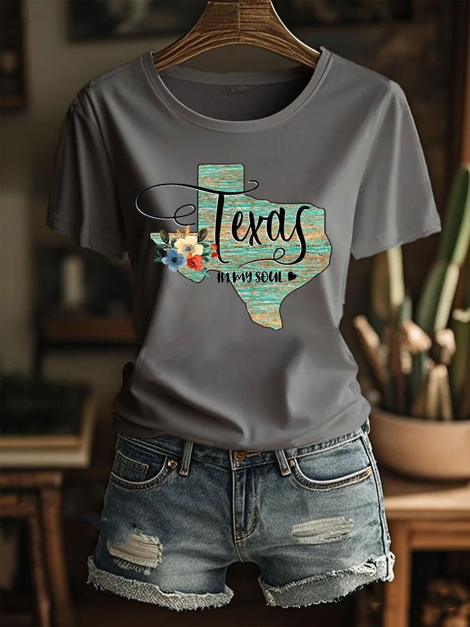 🙏💔Join us in praying for Texas.🙏Women's Texas In My Soul Print T-shirt