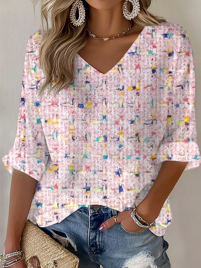 Women's Breast Cancer Tweed Print Shirt